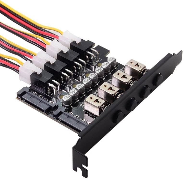 chenyang 4 SATA HDD SSD Hard Drive Power Switch Selector Module Control System with 120mm PCI Bracket - Image 1